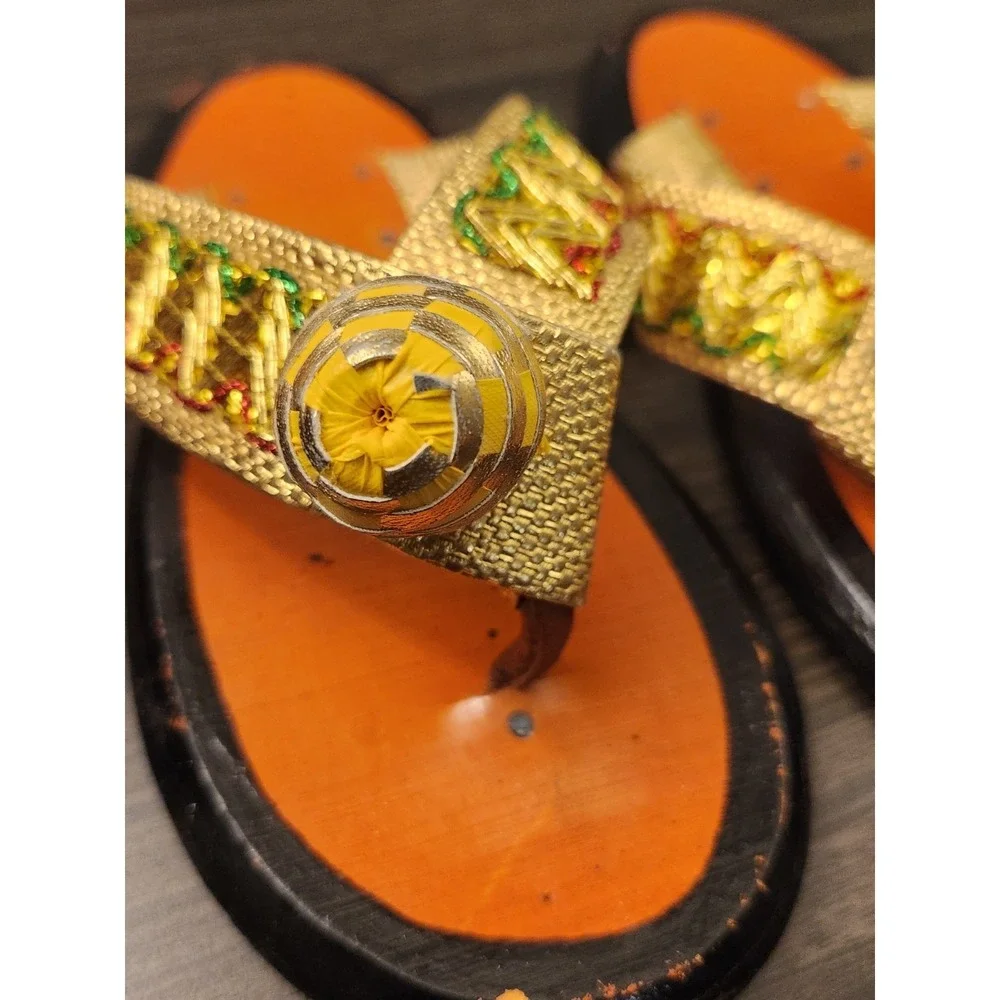 Traditional Ghanaian Slippers Handmade Leather Shoe Sandals Wear / Display